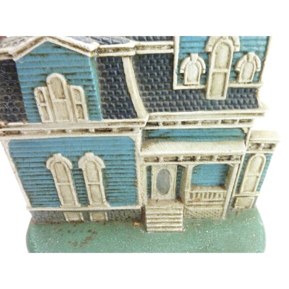 Vintage Cast Iron Victorian House Village Door Stop Cottage Shabby Chic - Picture 5 of 6